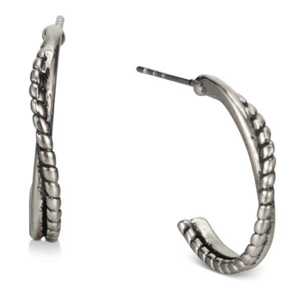 CHARTER CLUB Twisted Double-Row C-Hoop Earrings - Picture 1 of 4